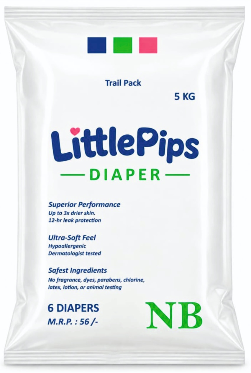 LittlePips Baby Diapers — 6 Diapers